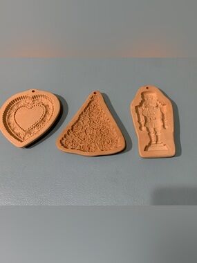 Terracotta Holiday Ornament Trio - Natural Clay